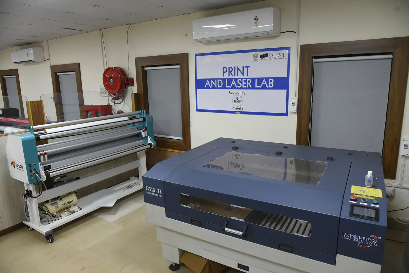 The printing laboratory production floor