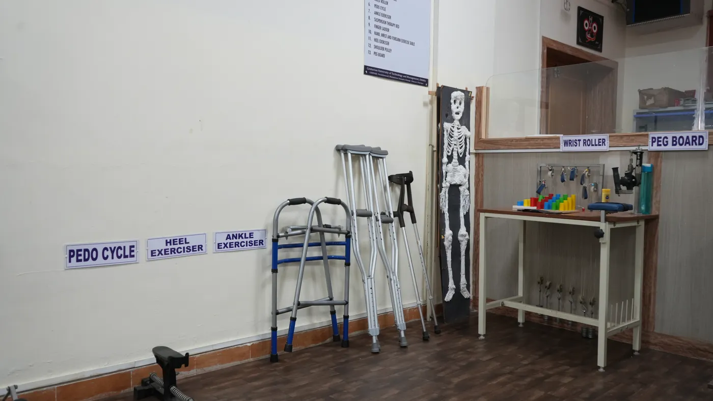 Rehabilitation equipment in the physiotherapy lab
