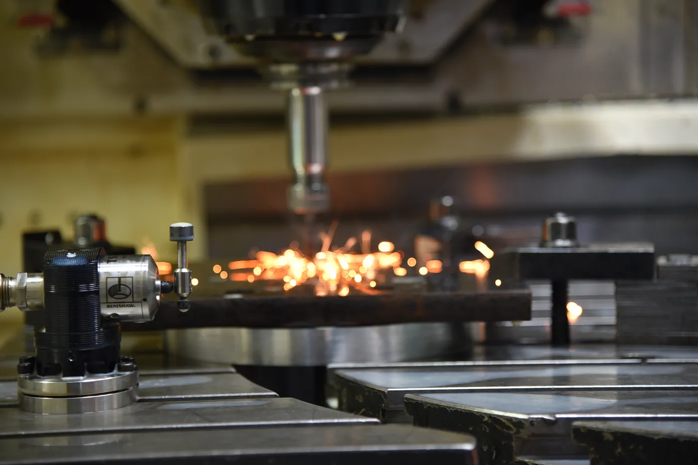 CNC mill in a cutting cycle
